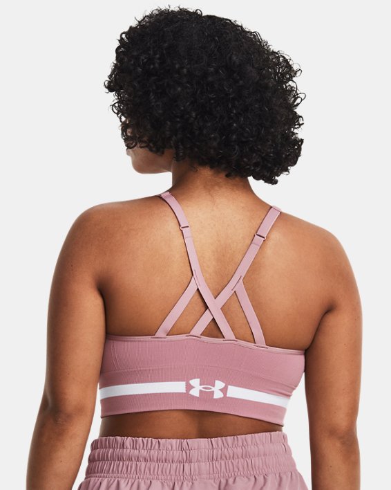 Women's UA Seamless Low Long Sports Bra in Pink image number 6